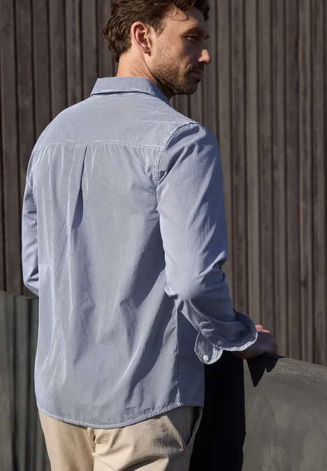 Langarm Hemd in Popeline Qualität bright white