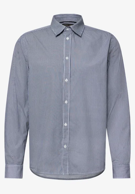 Langarm Hemd in Popeline Qualität bright white