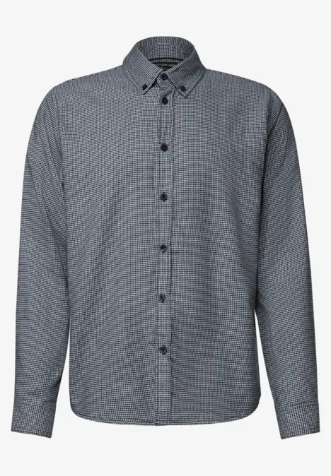 Chemise grise à boutons et col, style épuré et élégant