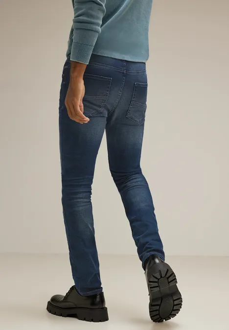 Slim Fit Jeans dark indigo random wash