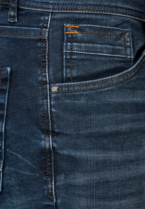 Slim Fit Jeans dark indigo random wash