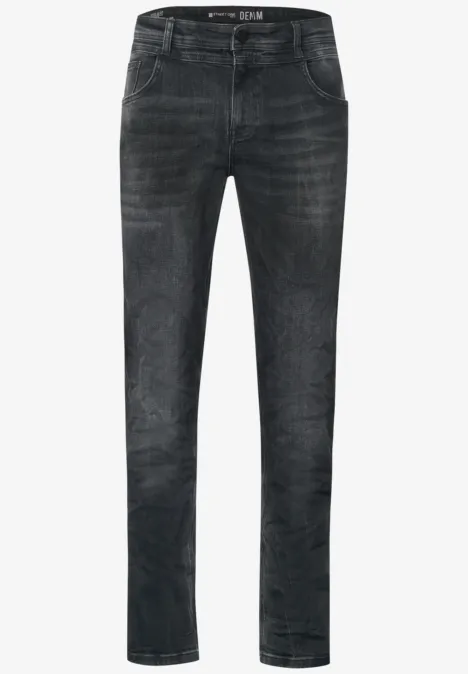 Regular Fit used Jeans dark grey coloured backside