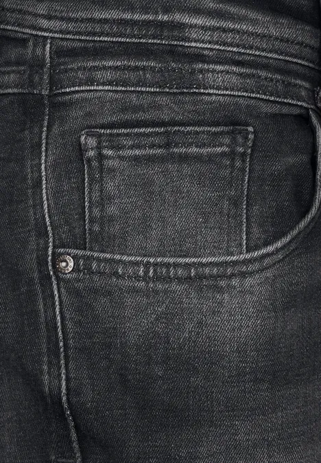 Regular Fit used Jeans dark grey coloured backside