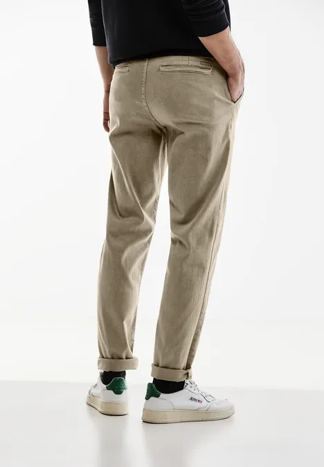 Pantalon coupe droite casual beige