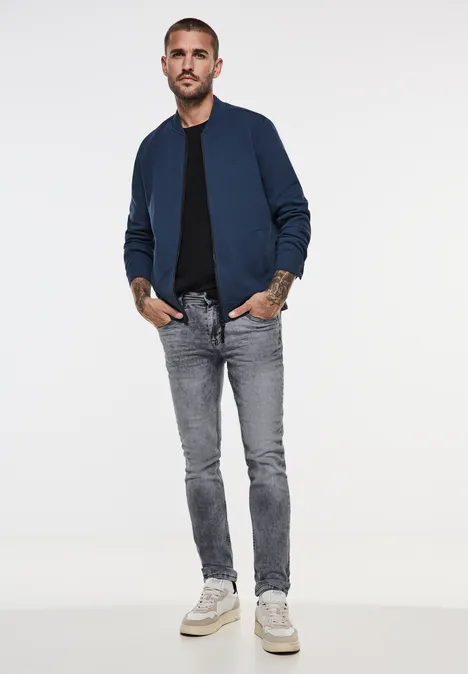 Jean coupe skinny light grey random wash