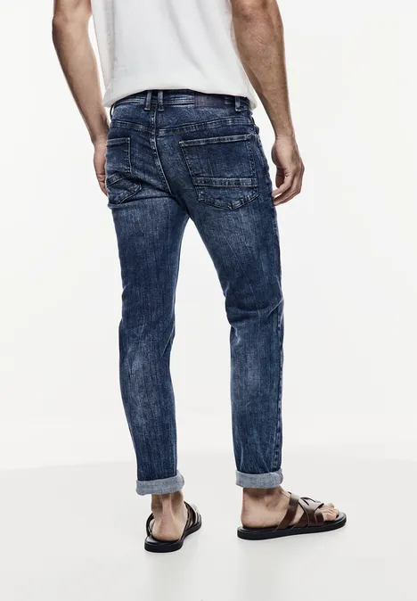 Skinny Fit Jeans indigo blue random wash