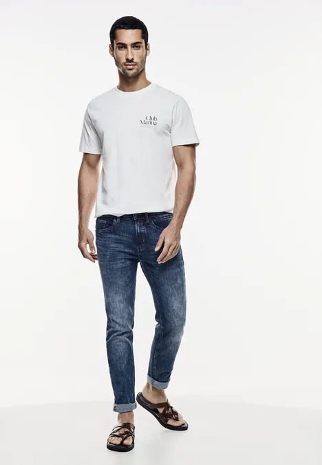 Skinny Fit Jeans indigo blue random wash