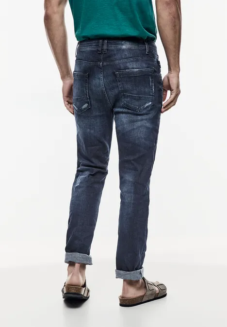 Slim Fit Jeans dark blue random wash