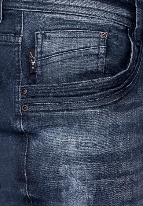 Slim Fit Jeans dark blue random wash