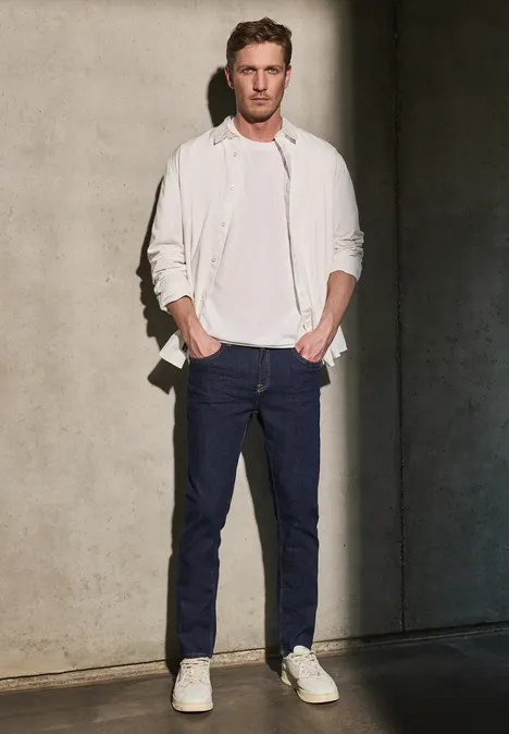 Regular Fit Jeans dark blue rinsed wash
