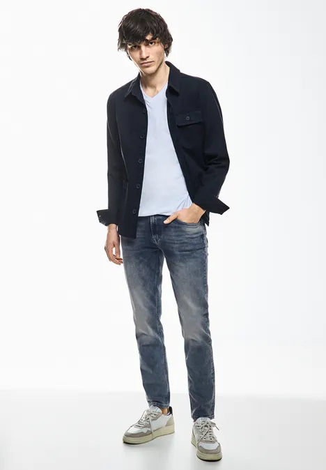 Skinny Fit Jeans dark blue random wash