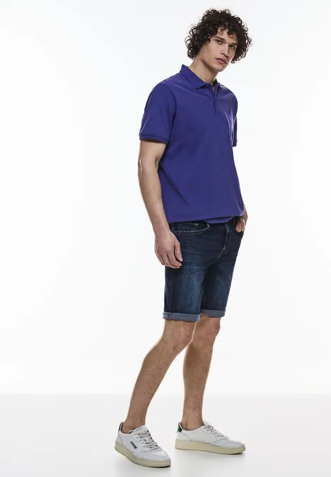 Spodenki z elastycznego jeansu dark blue wash