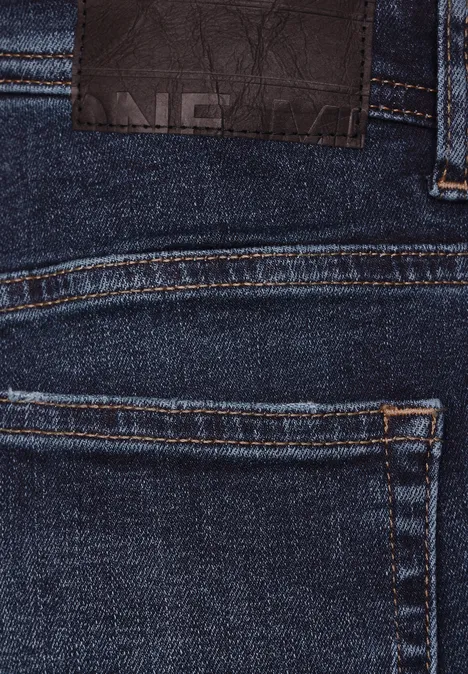 Spodenki z elastycznego jeansu dark blue wash