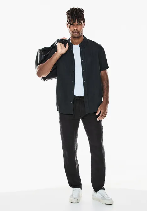 Leinenhose Black
