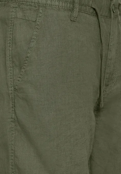 Leinen Shorts herbal green