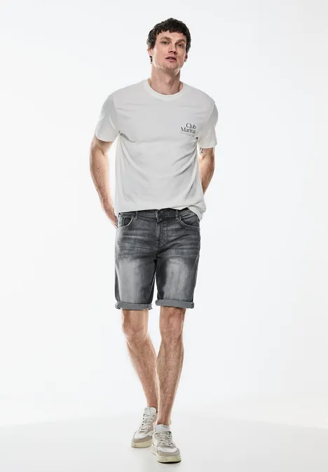 Spodenki z elastycznego jeansu mid grey wash