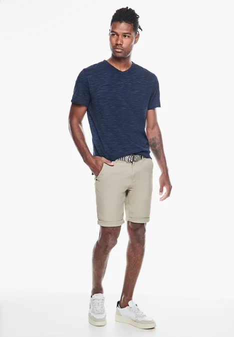 Chino Shorts mit Gürtel light sand beige