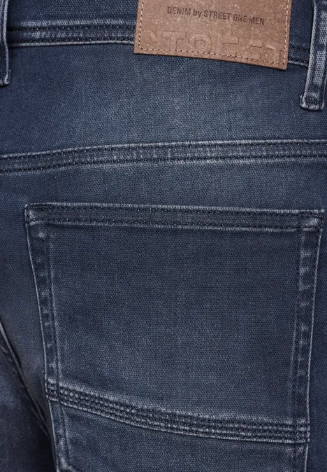 Spodenki z elastycznego jeansu dark blue wash
