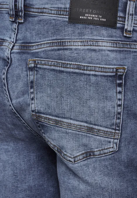 Jeans à la coupe régulière indigo blue random wash