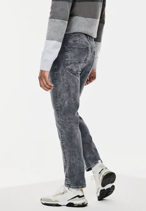 Jeansy o kroju Regular Fit light grey random wash