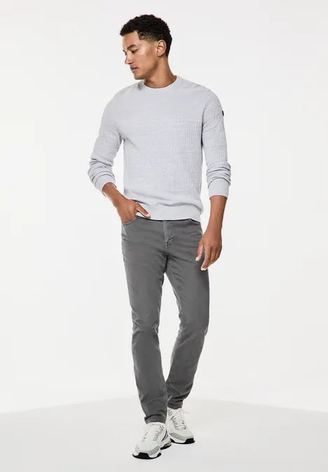 Gestructureerde broek steel grey