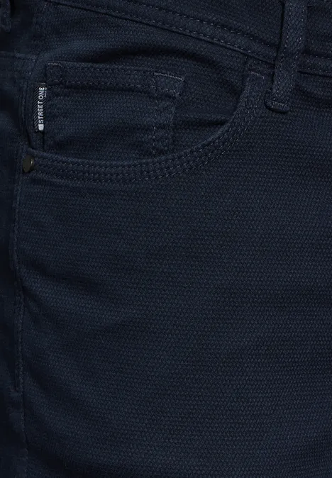 Gestructureerde broek night blue