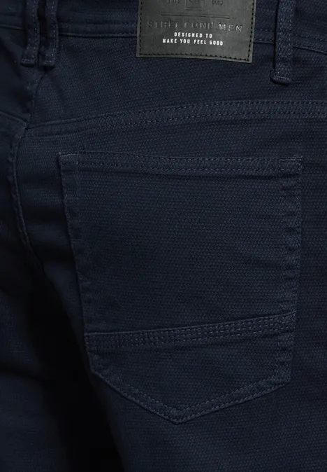 Gestructureerde broek night blue