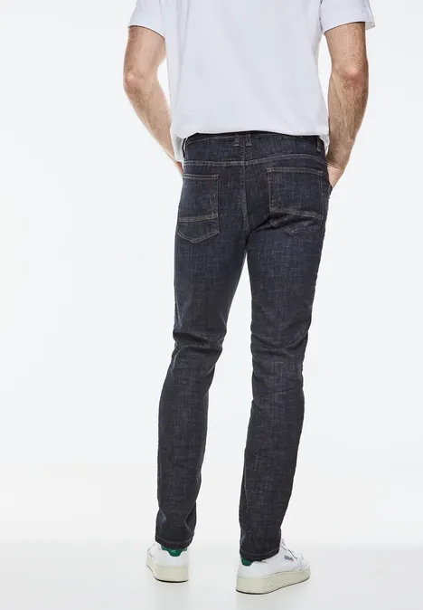 Jeansy o kroju Regular Fit dark blue rinsed wash