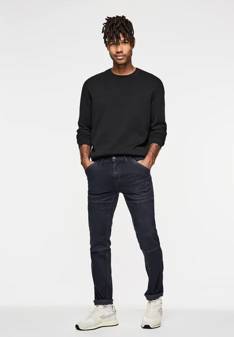 Jeansy o kroju Regular Fit blue overdyed black