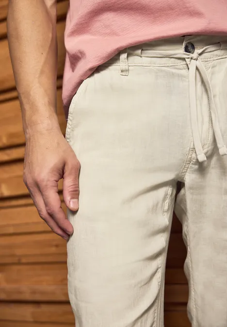 Relaxed Fit linnen chino beach stone