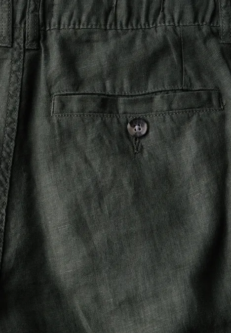 Relaxed Fit linnen chino pine green