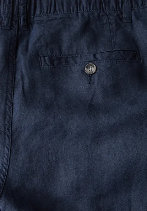Relaxed Fit Leinenshorts dark blue