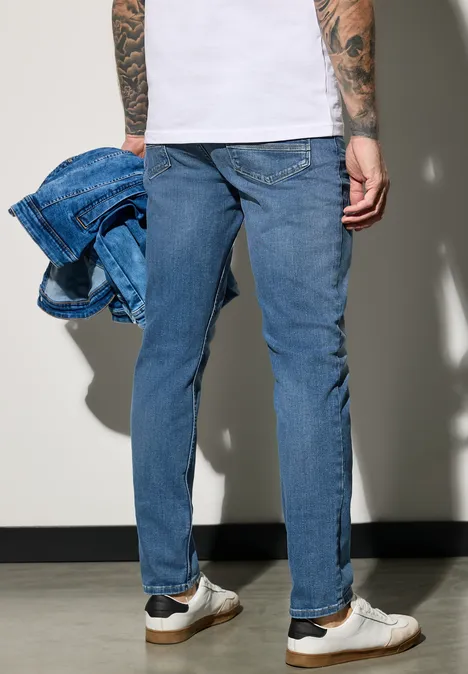 Jeansy Slim Fit soft greencast random wash