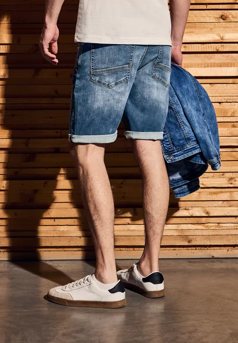 Stretch Jeansshorts indigo blue wash