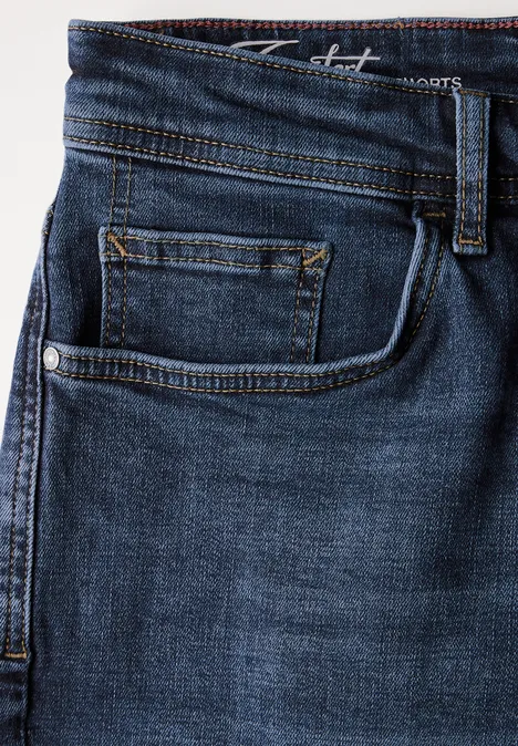 Stretch Jeansshorts dark blue wash