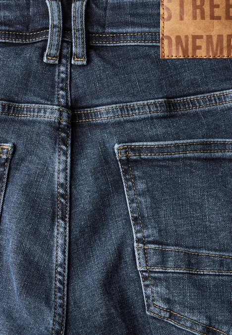 Stretch Jeansshorts dark blue wash