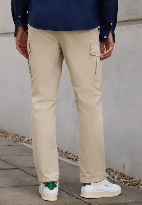 Cargo broek met rechte pijpen sandstone beige