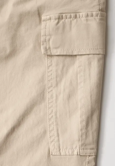 Cargo broek met rechte pijpen sandstone beige