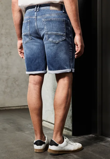 Relaxed Fit Jogg Jeansshorts dark blue heavy wash
