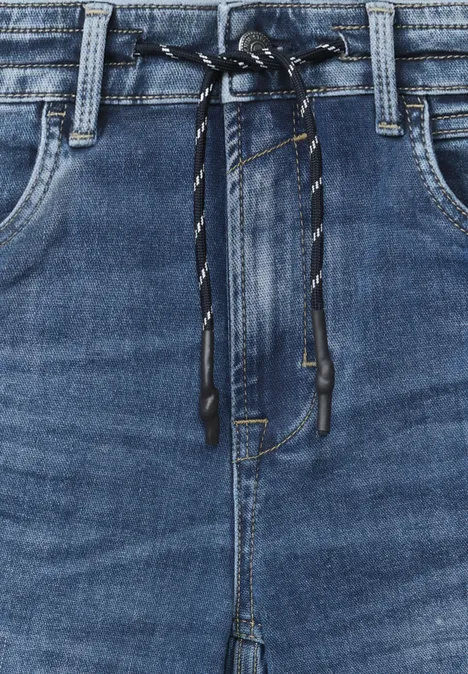 Relaxed Fit Jogg Jeansshorts dark blue heavy wash