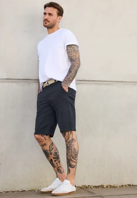 Struktur Chino mit Gürtel dark ink blue