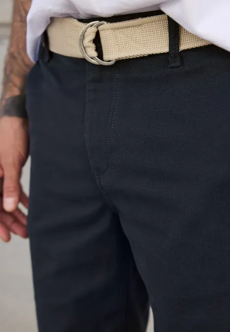 Struktur Chino mit Gürtel dark ink blue