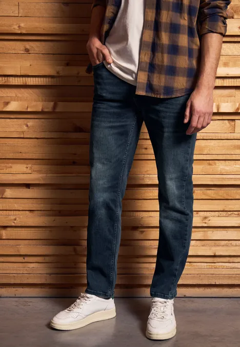 Regular Fit Jeans blue overdyed black wash