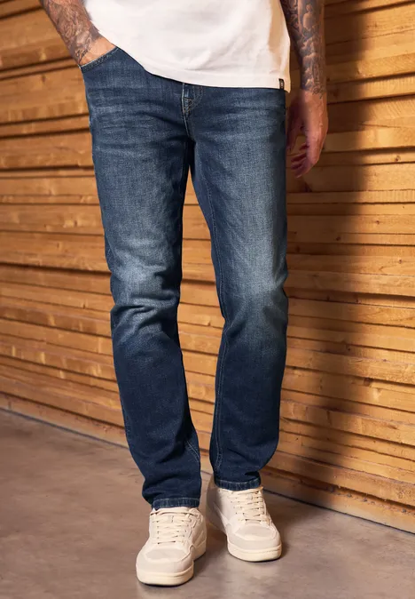 Straight Leg Jeans indigo blue wash