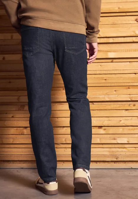 Straight Leg Jeans dark blue rinsed wash