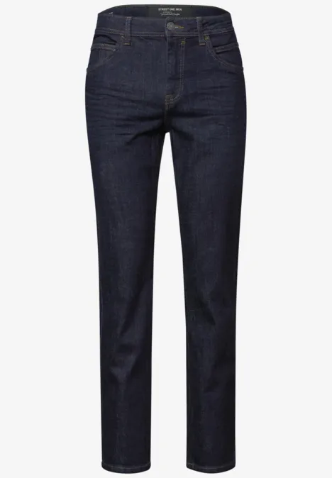 Straight Legs jeans dark blue rinsed wash