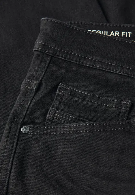 Straight Leg Jeans clean black
