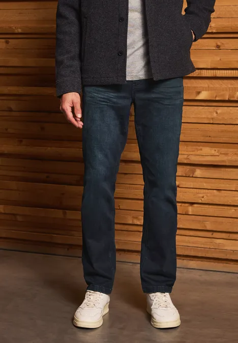 Straight Leg Jeans dark blue tinted