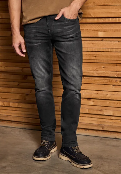 Slim Leg Jeans black random wash