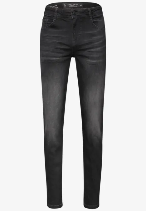 Slim Leg Jeans black random wash